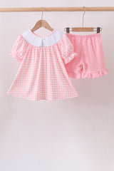 Pink Apple Bus Smocked Ruffle Set