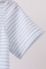 Blue Apple Bus Embroidered Top