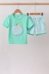 Green Apple Embroidered Set