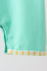 Mint Honey Bear Embroidered Romper