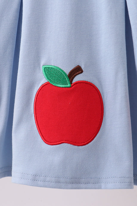 Blue Apple Appliqué Ruffle Set