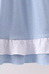 Blue Apple Embroidered Dress