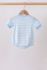 Blue Stripe Apple Book Appliqué Bubble