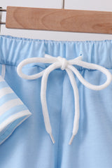 Blue Stripe Apple Book Appliqué Set