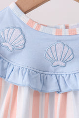 Seashell Stripe Embroidered Bloomer Set