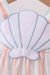 Seashell Stripe Appliqué Bubble
