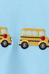 Blue Bus Embroidered Set