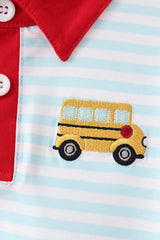 Red Bus Embroidered Set