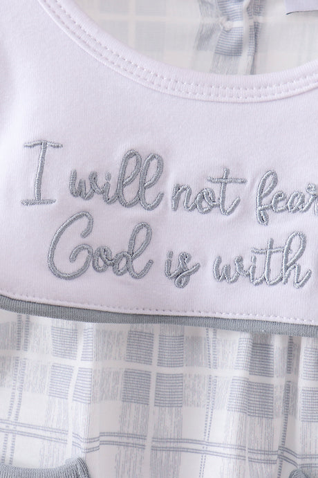Blue Faith Quote Embroidered Bubble