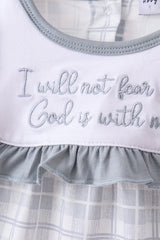 Blue Faith Quote Embroidered Bloomer Set