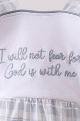 Blue Faith Quote Embroidered Bubble