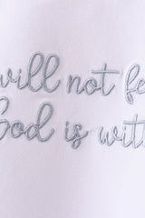 Blue Faith Quote Embroidered Shorts Set