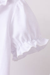 Blue Faith Quote Embroidered Ruffle Shorts Set
