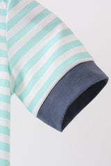 Blue stripe under the sea Embroidered Bubble