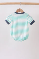 Blue stripe under the sea Embroidered Bubble