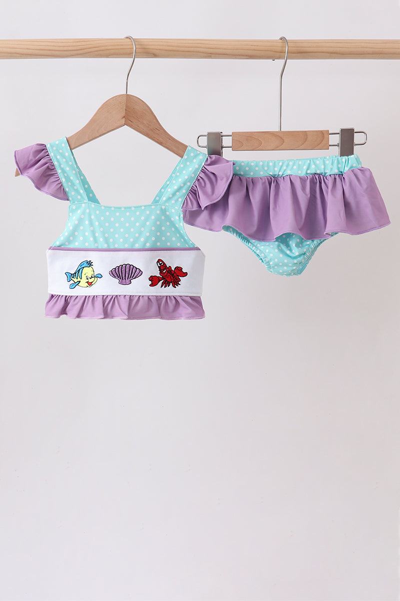 Blue under the sea Embroidered UPF Swim Set – Honeydew USA