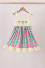 Palm Tree Embroidered Dress