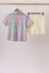 Palm Tree Embroidered Set