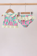 Palm Tree Smocked UPF Swim Set