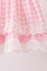 Pink Pencil ABC embroidery gingham bloomer set