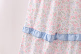 Blue Floral Smocked Mom Tiered Dress