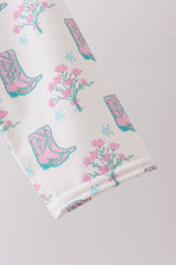 Blue Boots Ruffle Rashguard Set
