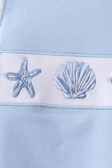 Blue Shells Embroidered Bubble