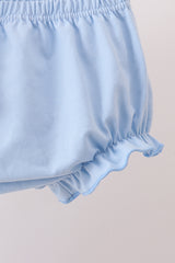 Blue Carousel Embroidered Bloomer Set