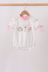 Pink Carousel Embroidered Bubble