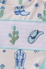 Blue Boots Smocked Jon Jon