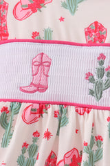 Pink Boots Smocked Dress
