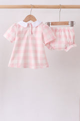 Pink Gingham Bloomer Set