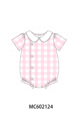 Pink gingham button bubble