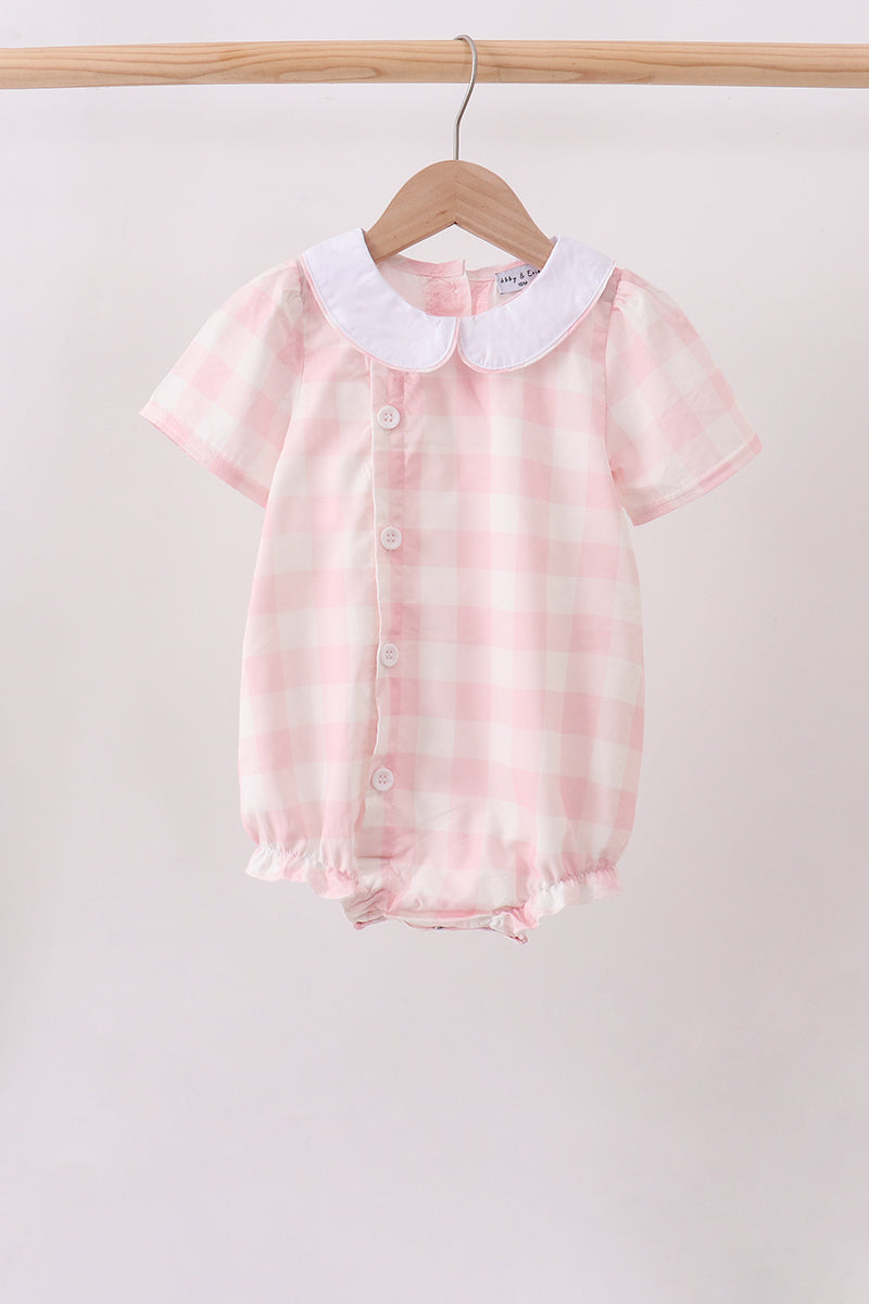 Pink gingham button bubble