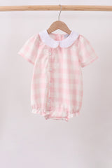 Pink gingham button bubble