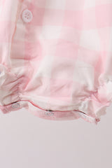 Pink gingham button bubble