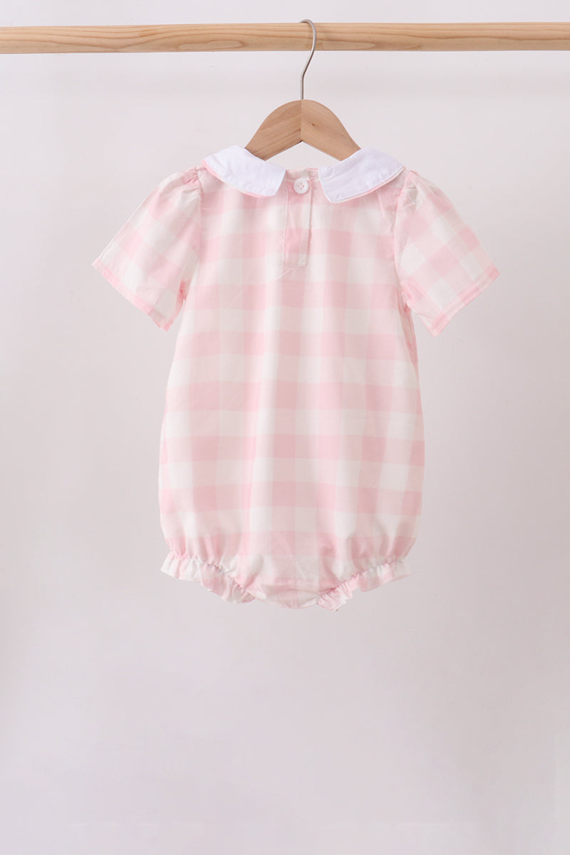 Pink gingham button bubble
