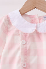 Pink gingham button bubble