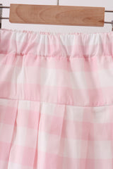 Pink Gingham Skorts Set