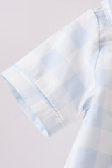 Blue Gingham Shorts Set
