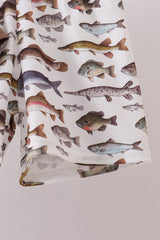 Fish Embroidered Shorts Set
