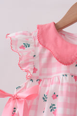 Pink Floral Ruffle Shorts Set