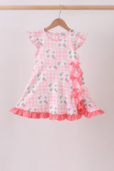 Pink Floral Ruffle Dress