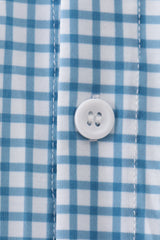 Blue Grid Dad Button Down Shirt