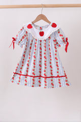 Red Apple Embroidered Dress