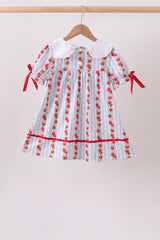 Red Apple Embroidered Dress