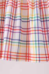 Red ABC Embroidered Plaid Bloomer Set