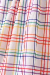 Red ABC Embroidered Plaid Dress