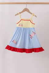 Blue Crab Applique Dress