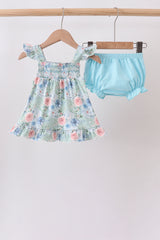 Floral Smocked Bloomer Set